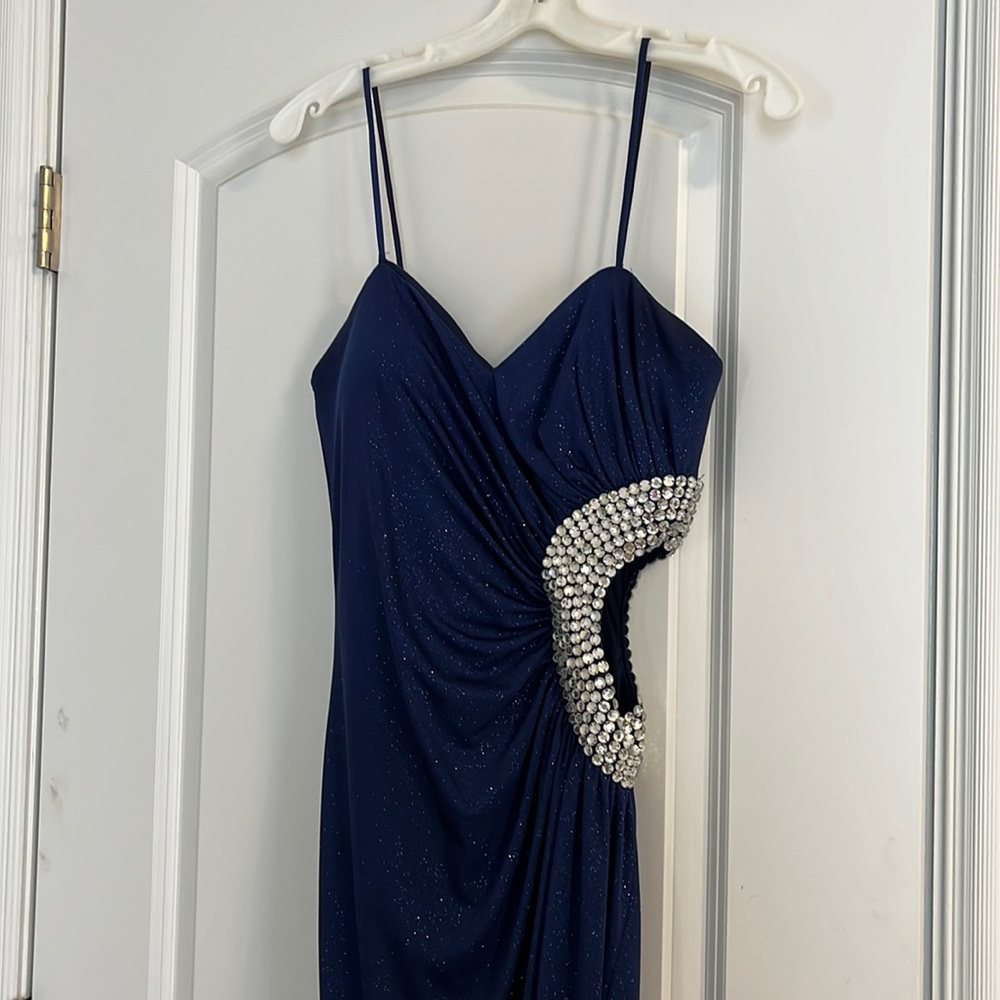 Jovanni Midnight Blue with Sparkle Dress Size 4 - Picture 4 of 9